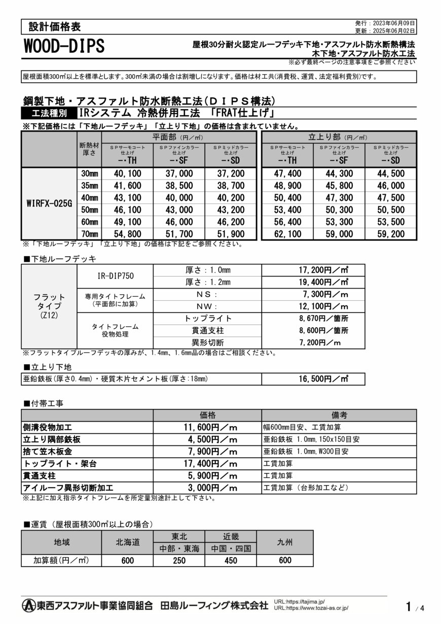 アスファルト防水 - WSX-020GF・TH | 田島ルーフィング